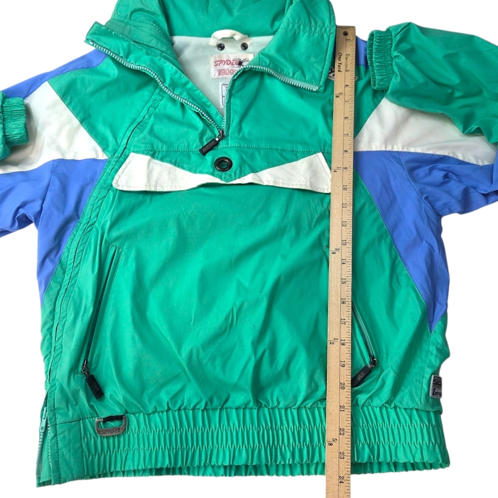 Vintage 80s 90s Colorblock Windbreaker Ski Snow Jacket Half Zip Anorak Womens 12 - Picture 4 of 15
